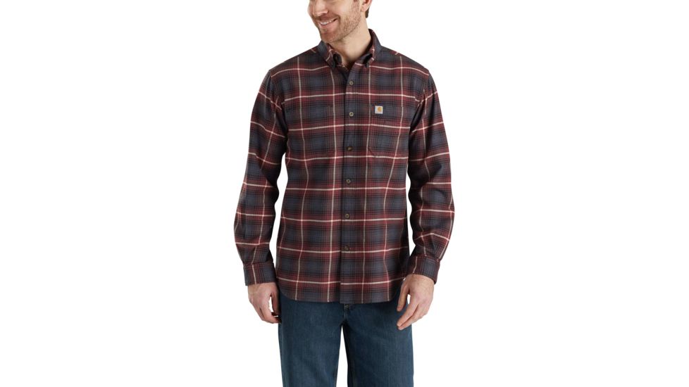 Carhartt Rggd Flx Hmilton Plaid Shirt-Mens, Fired Brick, Small, Regular, 103314-225-REG-S