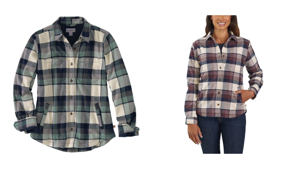 Carhartt Rugged Flerx Hamilton Fleece Lined Shirt - Women's, Balsam Green, Sparrow