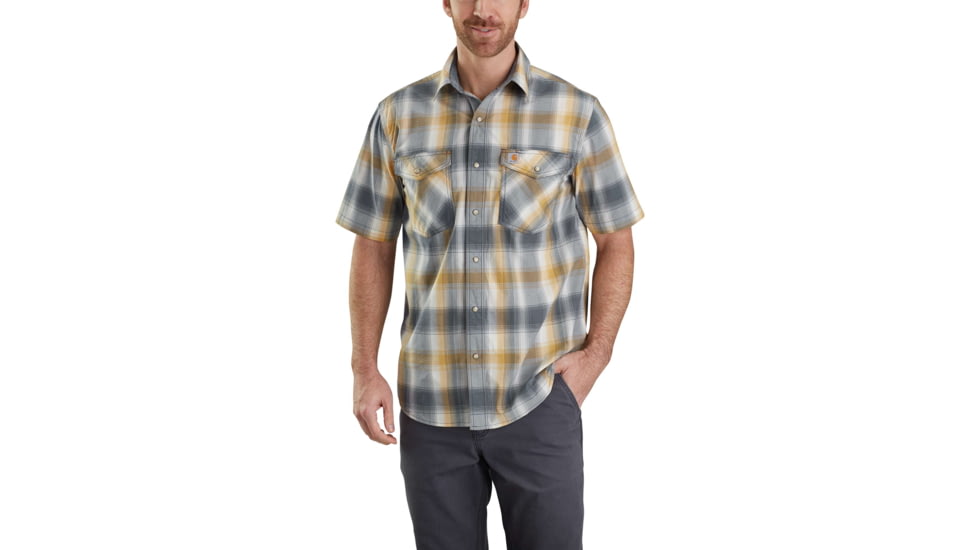 Carhartt Rugged Flex Bozeman Short Sleeve Shirt - Mens, Bluestone, 2XL-REG 103007-470-REG-2XL
