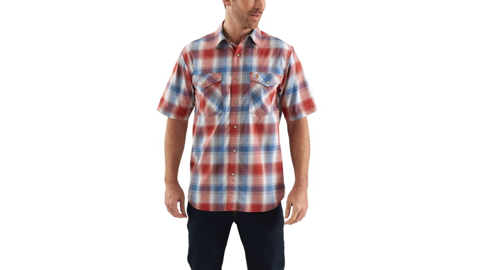 Carhartt Rugged Flex Bozeman Short Sleeve Shirt - Mens, Chili, L-REG 103007-647-REG-L