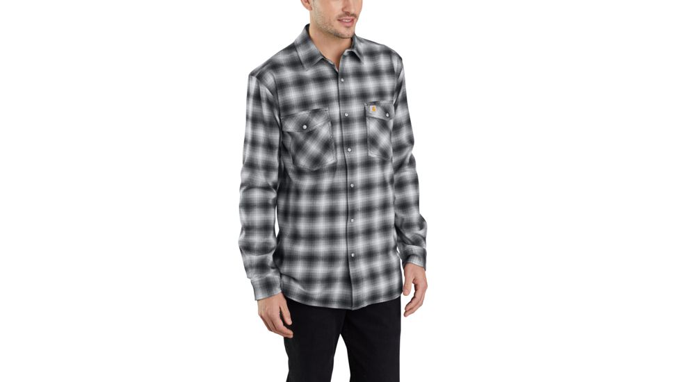 Carhartt Rugged Flex Hamilton Snap Front Plaid - Mens, Shadow, Extra Large, 103855-029-REG-XL