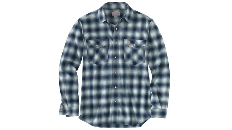 Carhartt Rugged Flex Hamilton Snap Front Plaid - Mens, Twilight, Large, 103855-973-REG-L
