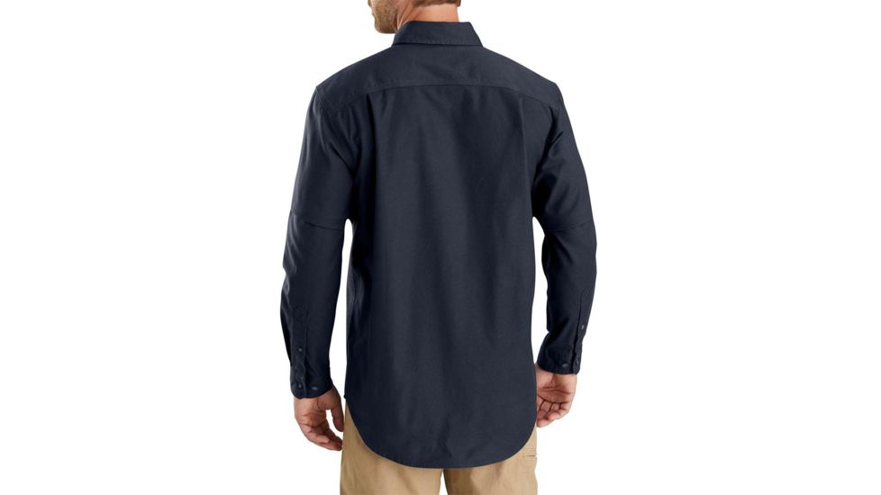 Carhartt Rugged Flex Rigby Long Sleeve Work Shirt - Mens, Navy, Small, 103554-412-REG-S