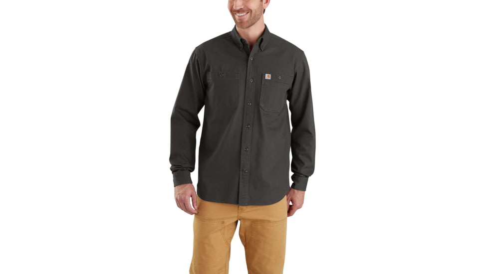 Carhartt Rugged Flex Rigby Long Sleeve Work Shirt - Men's, Peat, Small, Regular, 103321-306-REG-S