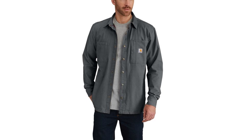 Carhartt Rugged Flex Rigby Shirt Jacket for Mens, Shadow, Medium/Regular 102851-029-REG-M