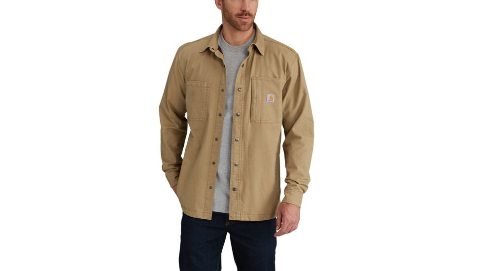 Carhartt Rugged Flex Rigby Shirt Jacket for Mens, Dark Khaki, 2XL/Regular 102851-253-REG-2XL