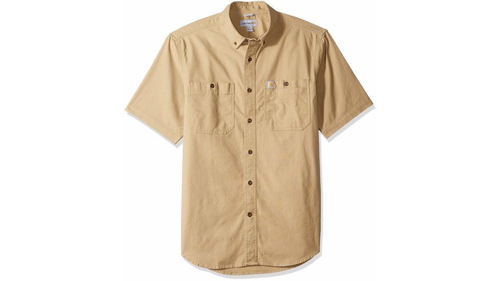 Carhartt Rugged Flex Rigby Short Sleeve Work Shirt Regular - Mens, Dark Khaki, 4XL, 103555-253-4XL-REG