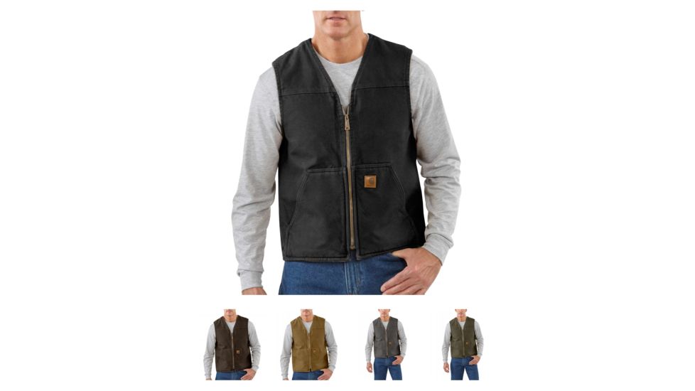 Carhartt Rugged Vest for Mens, Black, Dark Brown, Frontier Brown, Gravel, Moss