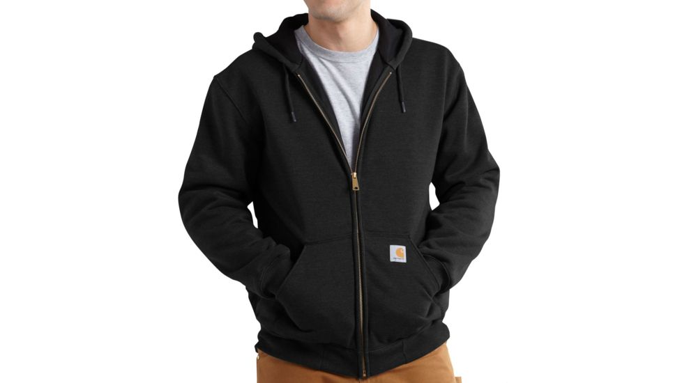 Carhartt Rutland Thermal-Lined Hooded Zip-Front Sweatshirt - Mens-Black-Medium