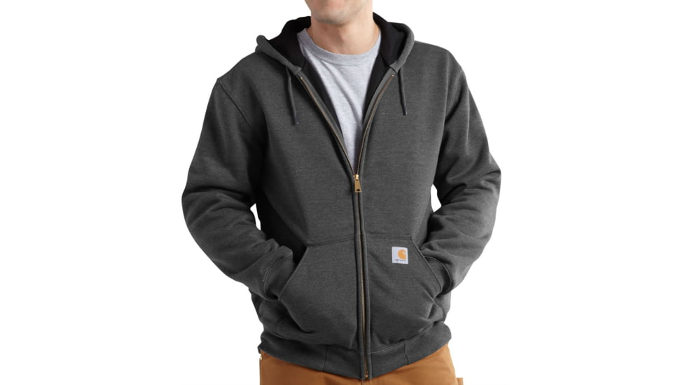 Carhartt Rutland Thermal-Lined Hooded Zip-Front Sweatshirt - Mens-Carbon Heather-Medium