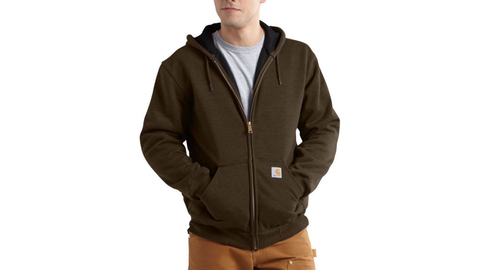 Carhartt Rutland Thermal-Lined Hooded Zip-Front Sweatshirt - Mens-Dark Brown-Large