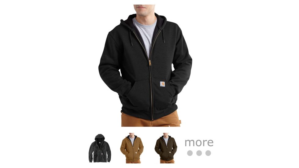 Carhartt Rutland Thermal-Lined Hooded Zip-Front Sweatshirt - Mens, Black, Carbon Heather, Carhartt Brown, Dark Brown, New Navy, Peat