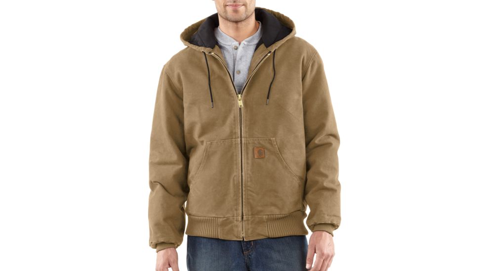 Carhartt Sandstone Flannel Lined Active Jacket - Mens-Carhartt Brown-Regular-Large