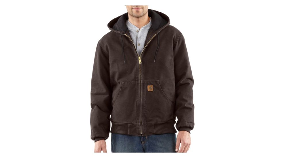 Carhartt Sandstone Flannel Lined Active Jacket - Mens-Dark Brown-Large