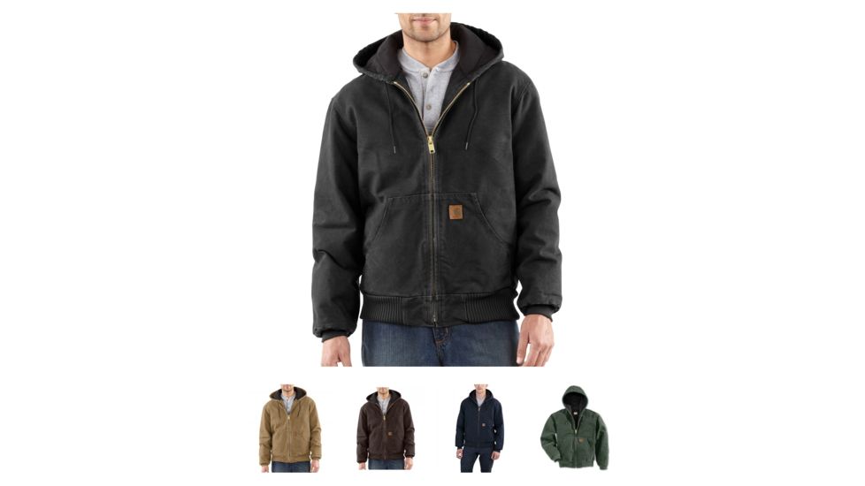 Carhartt Sandstone Flannel Lined Active Jacket - Mens, Black, Carhartt Brown, Dark Brown, Midnight, Moss