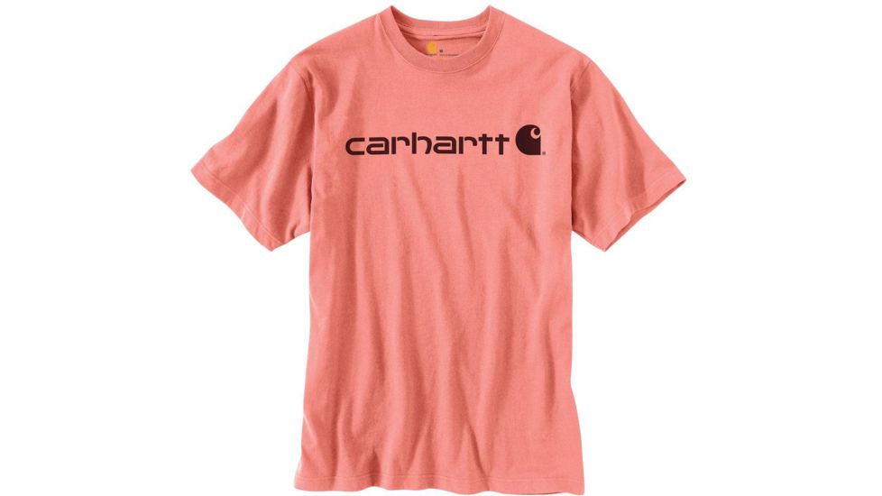 Carhartt Shortsleeve Logo T-Shirt - Mens, Coral Haze, Medium, K195-P03-REG-MED