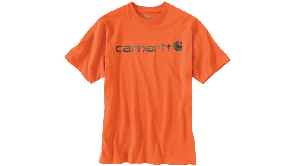 Carhartt Signature Logo Short Sleeve Shirt - Men's -Orange-Small