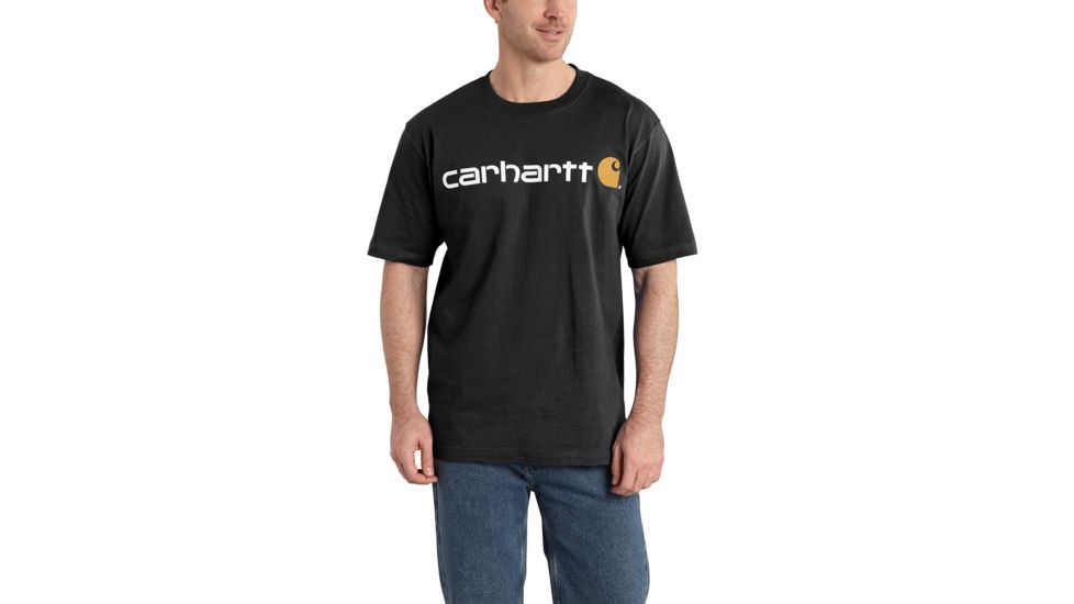 Carhartt Signature Logo Short Sleeve T-Shirt for Mens, Black, 2XL/Regular K195-BLK-REG-XXL