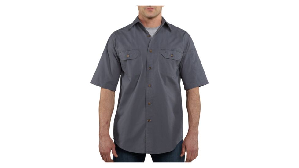Carhartt Standish Solid Shortsleeve Shirt - Men's-Blue Stone-Medium