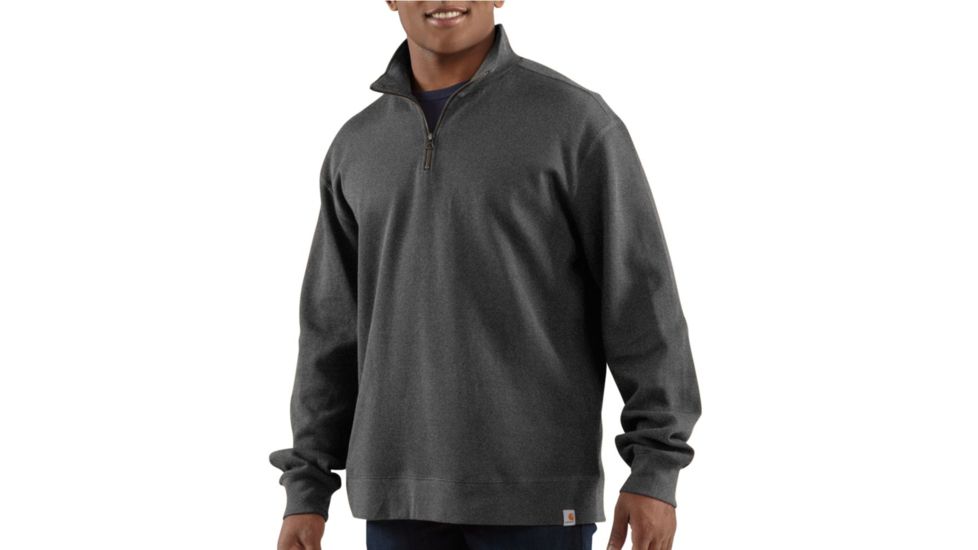 Carhartt Sweater Knit Quarter Zip - Mens-Carbon Heather-Large