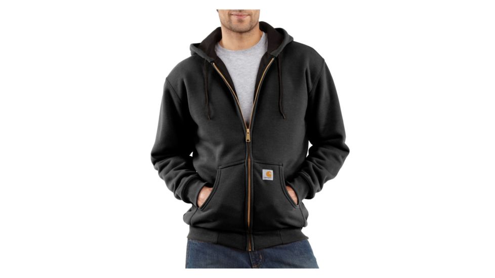 Carhartt Thermal-Lined Hooded Zip-Front Sweatshirt - Men's-Black-X-Large-Regular