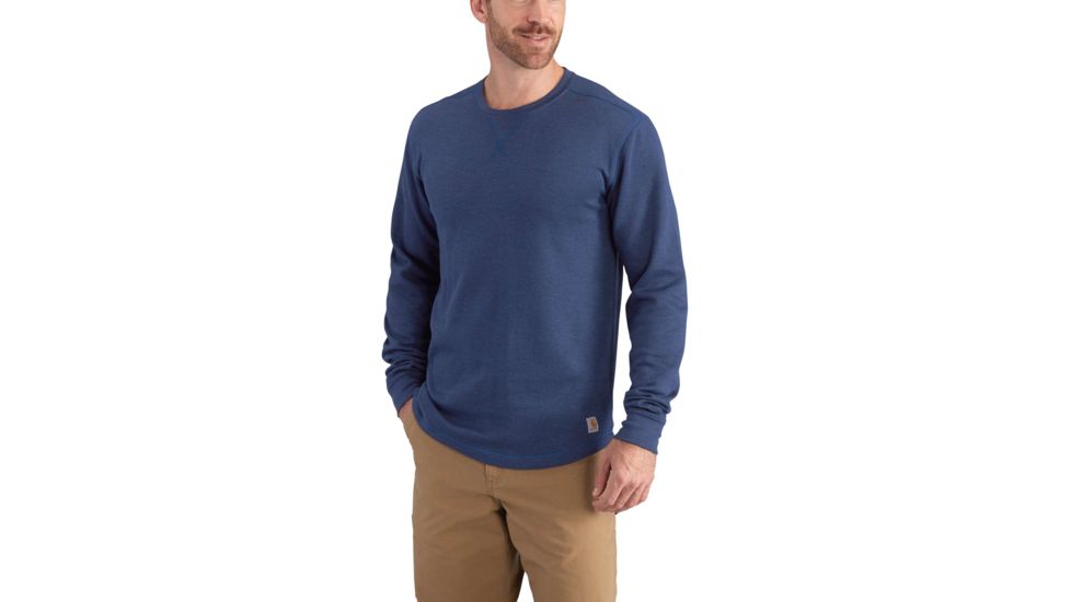 Carhartt Tilden Long Sleeve Crewneck for Mens, Dark Cobalt Blue, 2XL/Regular 102885-988-REG-2XL