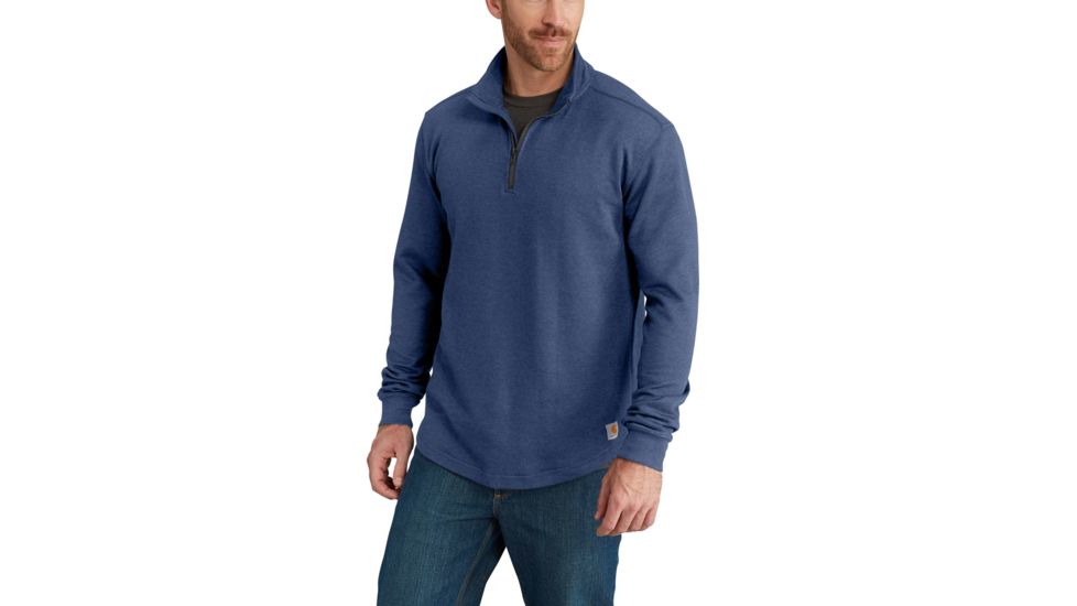 Carhartt Tilden Long Sleeve Mock Neck 1/4 Zip for Mens, Dark Cobalt Blue, 2XL/Regular 102837-988-REG-2XL