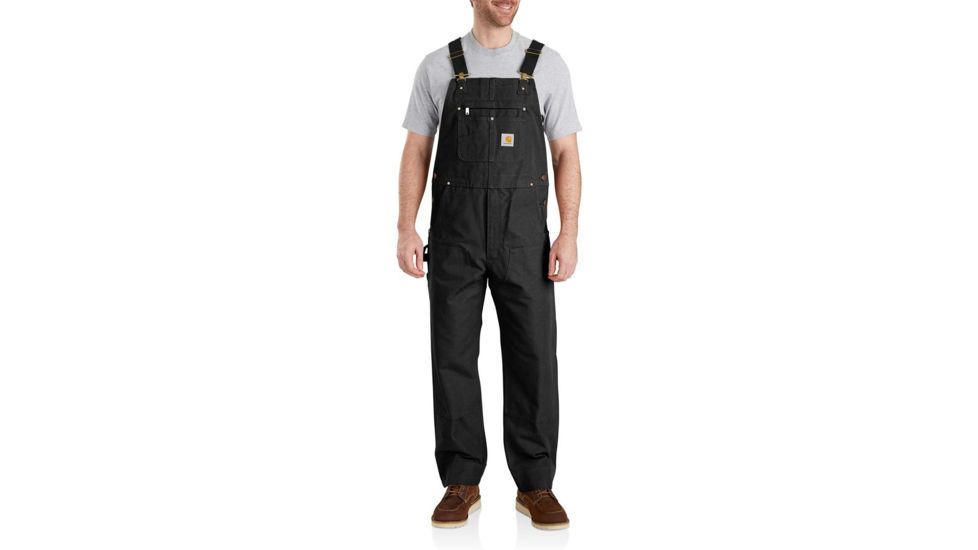 Carhartt Unlined Bib 30 - Mens, Black, 48, 102776-001-48-30