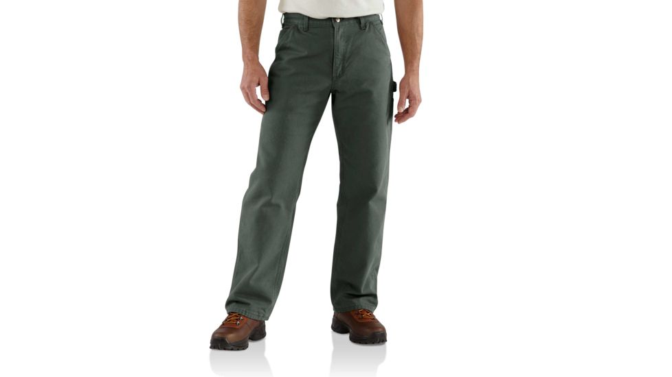 Carhartt Washed Duck Work Dungaree Flannel Lined for Mens, Moss, 33/30 B111-MOS-30-33