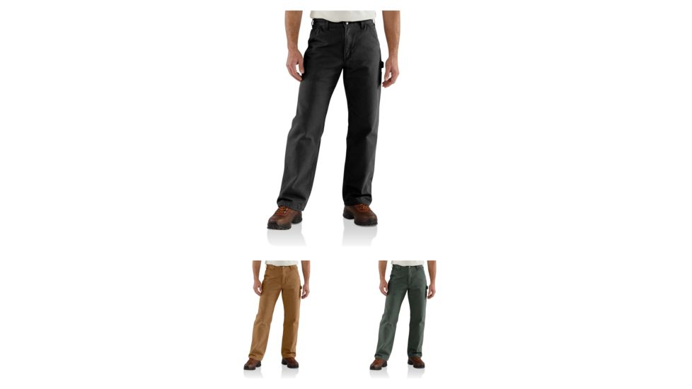 Carhartt Washed Duck Work Dungaree Flannel Lined for Mens, Black, Carhartt Brown, Moss