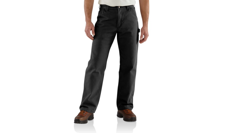 Carhartt Washed Duck Work Dungaree Flannel Lined-Mens, Black, 28-32, B111-BLK-32-28