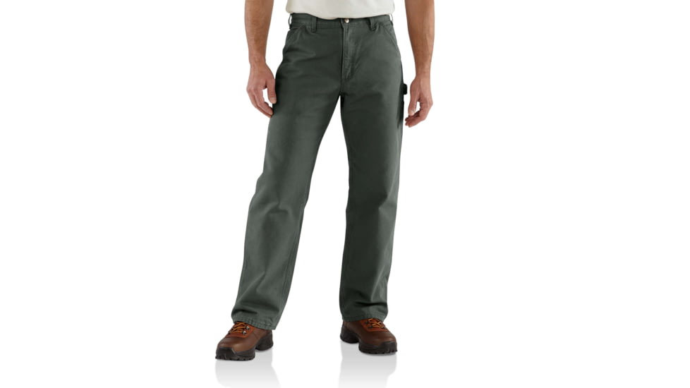 Carhartt Washed Duck Work Dungaree Flannel Lined-Mens, Moss, 28-32, B111-MOS-32-28