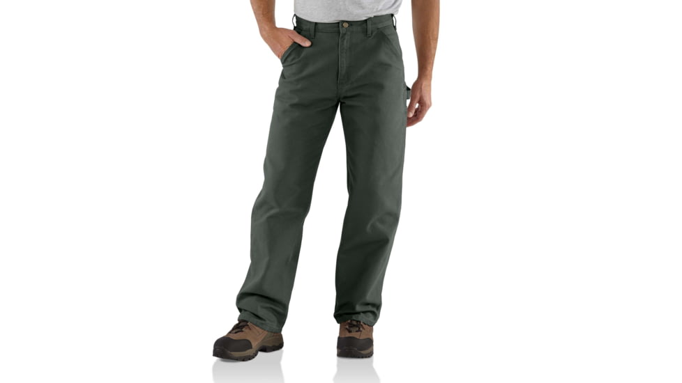 Carhartt Washed Duck Work Dungaree Utility Pant-Mens, Moss, 46-34, B11-MOS-34-46