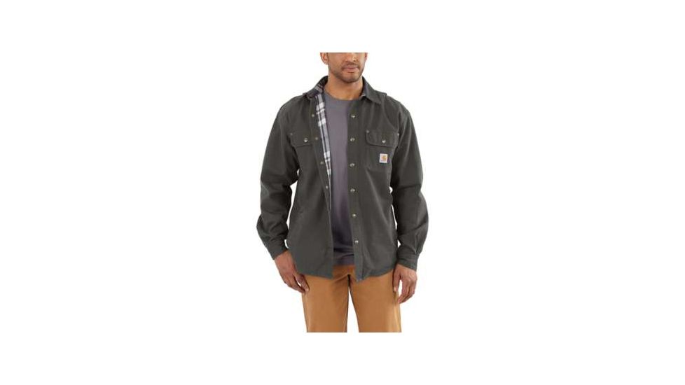 Carhartt Weathered Canvas Shirt Jac Sfnt - Mens, Peat, 4X-Large-Regular, 100590-306-REG-4XL