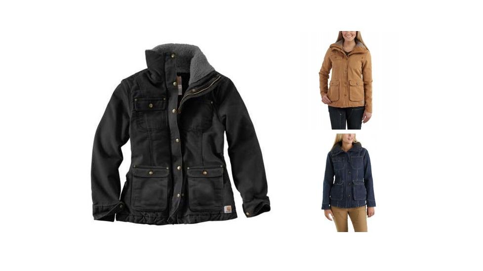 Carhartt Weathered Duck Wesley Coat - Women's, Black, Carhartt Brown, Heritage Blue