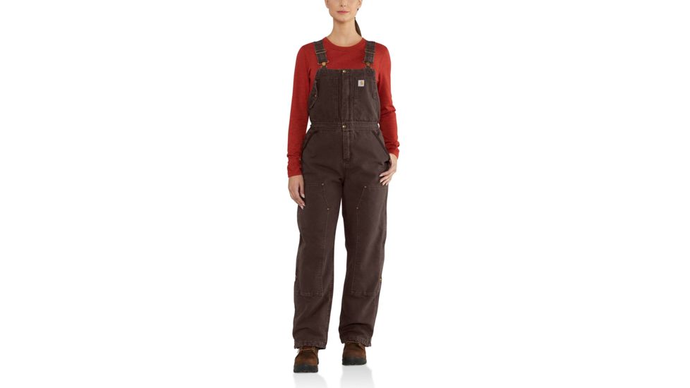 Carhartt Weathered Duck Wildwood Bib Overall for Womens, Dark Brown, 2XL/Tall 102743-201-TLL-XXL