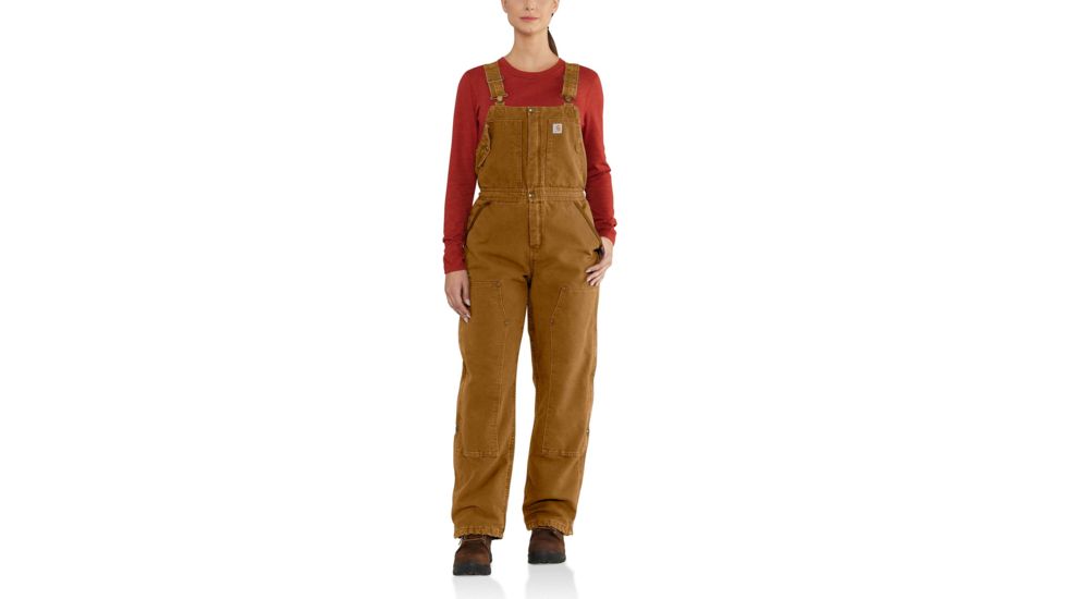 Carhartt Weathered Duck Wildwood Bib Overall for Womens, Carhartt Brown, Large/Short 102743-211-SHT-L