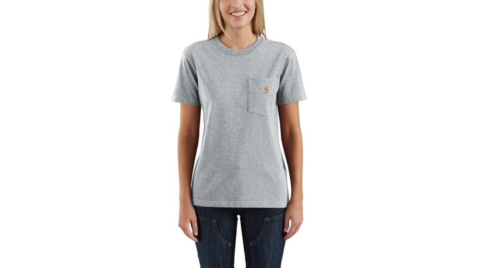 Carhartt WK87 Workwear Pocket Short Sleeve T-shirt - Womens, Heather Gray, XXL-REG 103067-034-REG-XXL