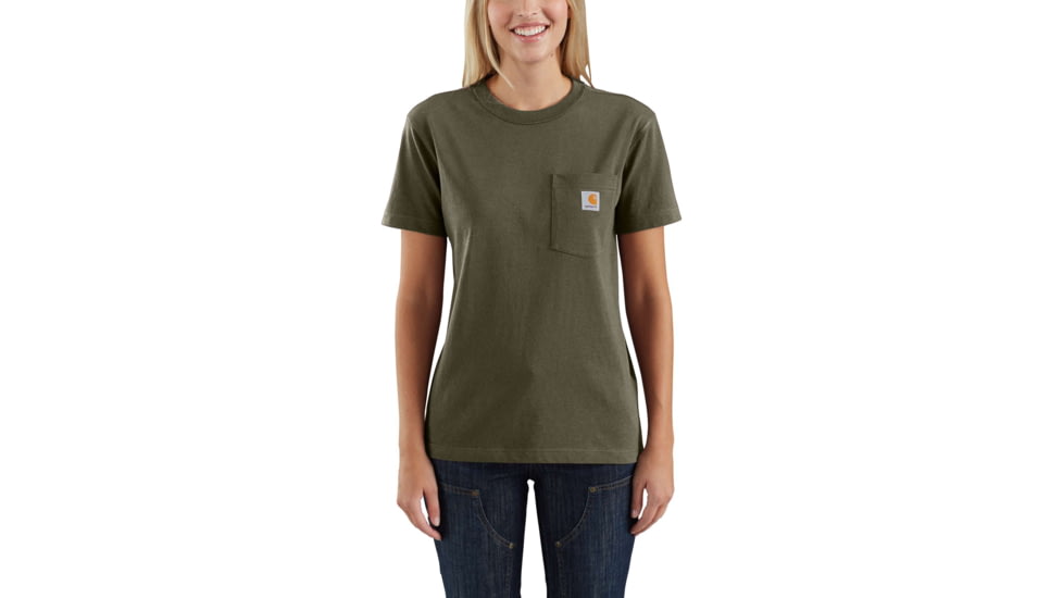 Carhartt WK87 Workwear Pocket Short Sleeve T-shirt - Womens, Army Green, XXL-REG 103067-301-REG-XXL