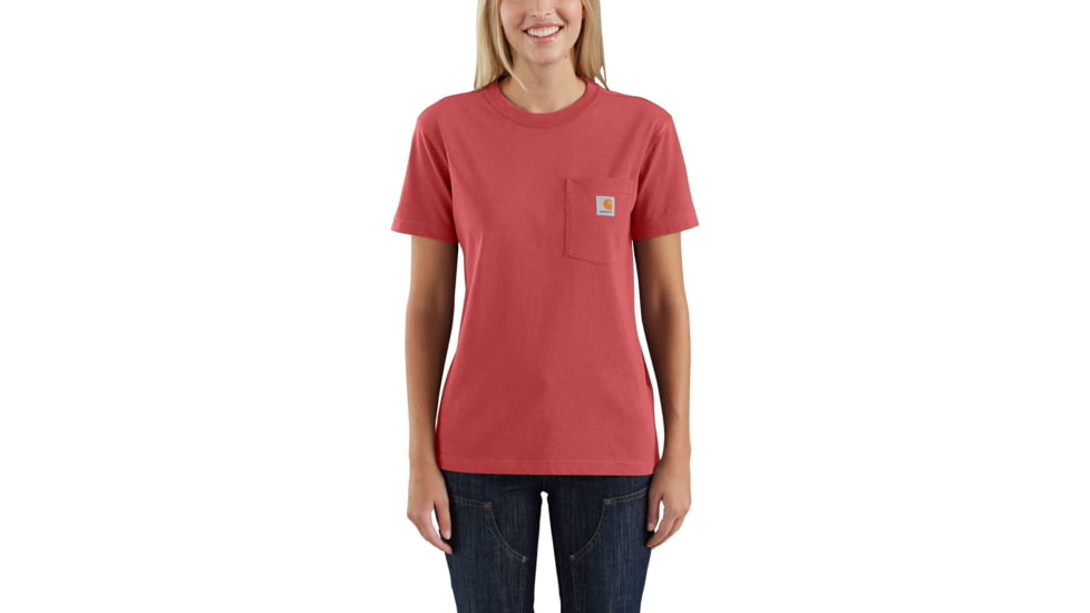 Carhartt WK87 Workwear Pocket Short Sleeve T-shirt - Womens, Cranberry, XL-REG 103067-622-REG-XL