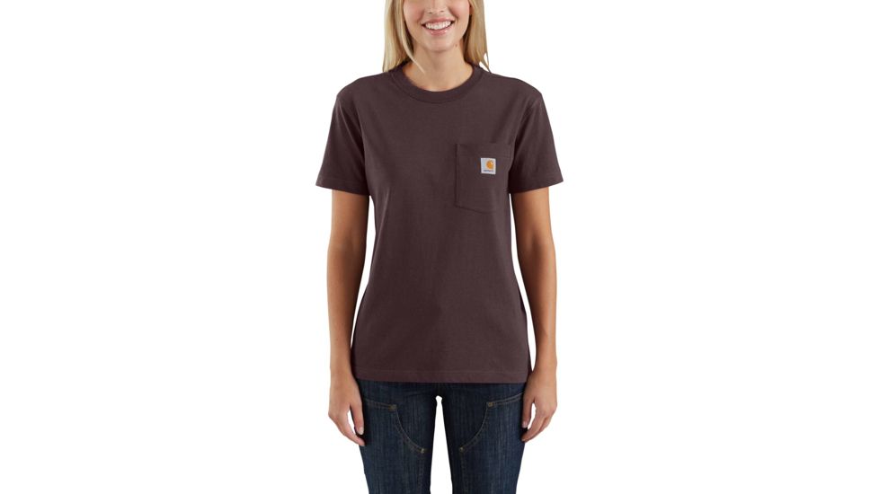 Carhartt WK87 Workwear Pocket Short Sleeve T-shirt - Womens, Deep Wine, L-REG 103067-643-REG-L