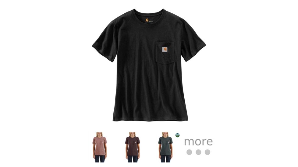 Carhartt WK87 Workwear Pocket Short Sleeve T-shirt - Women's, Black, Burlwood Heather, Deep Wine, Elm, Heather Gray, Navy