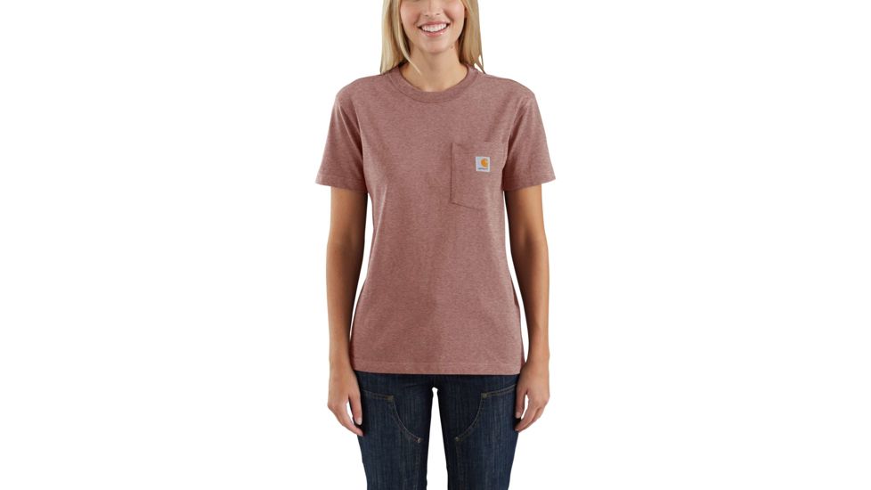 Carhartt WK87 Workwear Pocket Short Sleeve Tshirt-Women's, Burlwood Heather, Small, Regular, 103067-668-REG-S