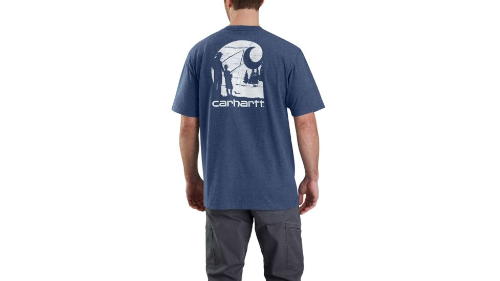 Carhartt Workwear Graphic Fish C T-shirt - Mens, Dark Cobalt Blue Heather, L-REG 103185-413-REG-L