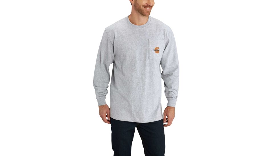 Carhartt Workwear Graphic Opening Season Long Sleeve T-Shirt for Mens, Heather Gray, Extra Large/Regular 102856-034-REG-XL