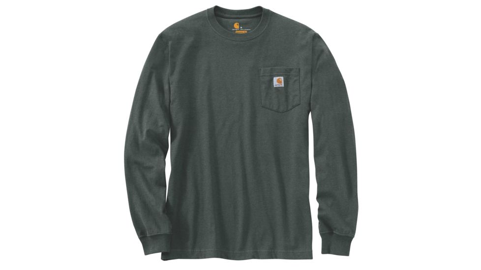 Carhartt Workwear Pkt Long Sleeve T-shirt - Mens, Hunter Green Heather, XXL-REG K126-393-REG-XXL