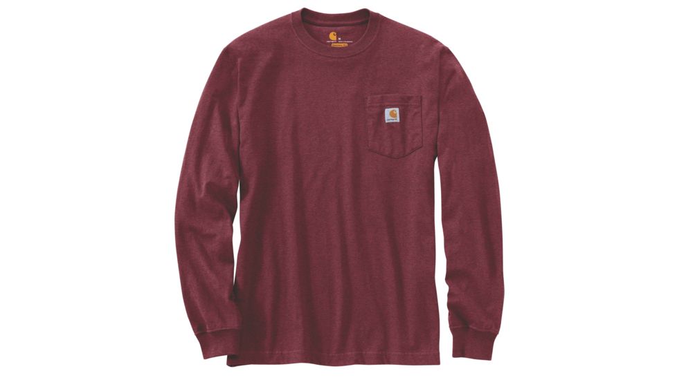 Carhartt Workwear Pkt Long Sleeve T-shirt - Mens, Port Heather, L-REG K126-645-REG-LRG