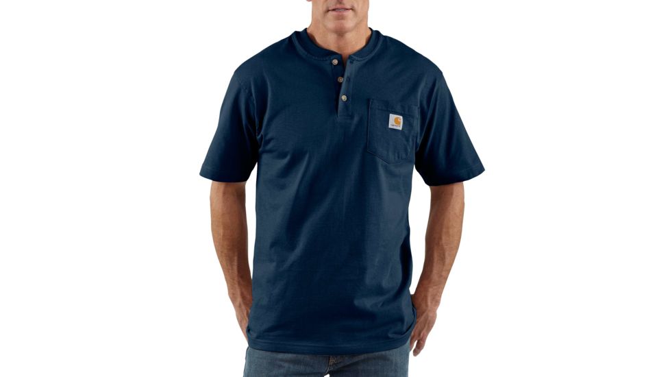 Carhartt Workwear Pocket Short Sleeve Henley for Mens, Navy, Extra Large/Regular K84-NVY-REG-XLG