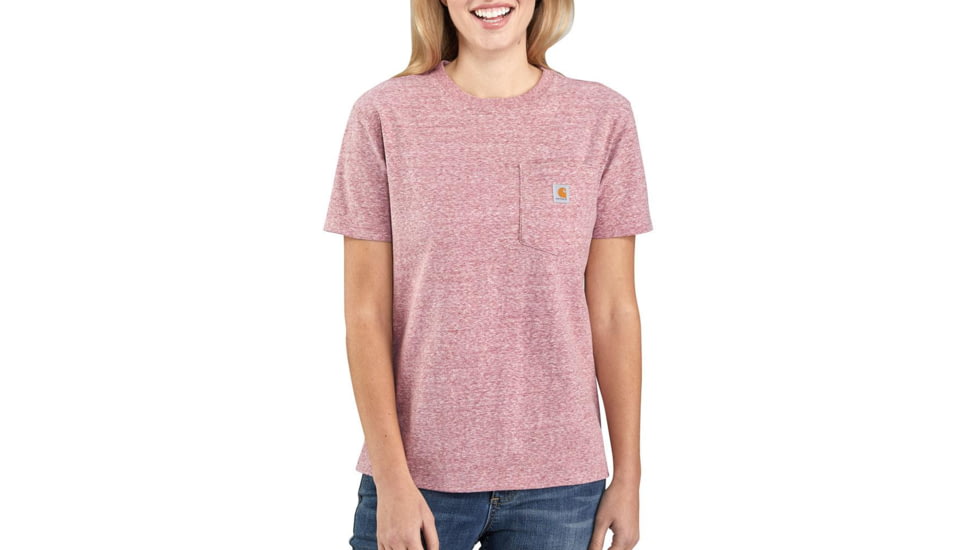 Carhartt Workwear Pocket Short-Sleeve T-Shirt - Womens, Dark Barn Red Snow Heather, Small, 103067-R12-REG-S