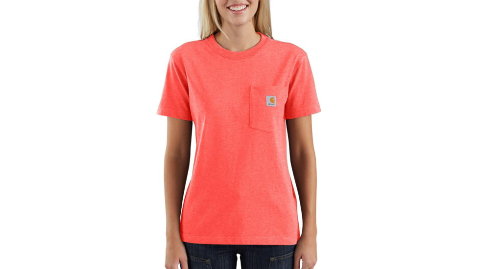 Carhartt Workwear Pocket Short-Sleeve T-Shirt - Womens, Hot Coral Heather, Extra Large, 103067-O13-REG-XL